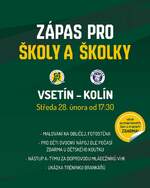 Plakát události Hokej - zápas pro školy a školky - Vsetín : Kolín - FOTO