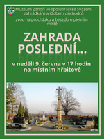 Plakát události "Zahrada poslední...", procházka a beseda o pietním místě