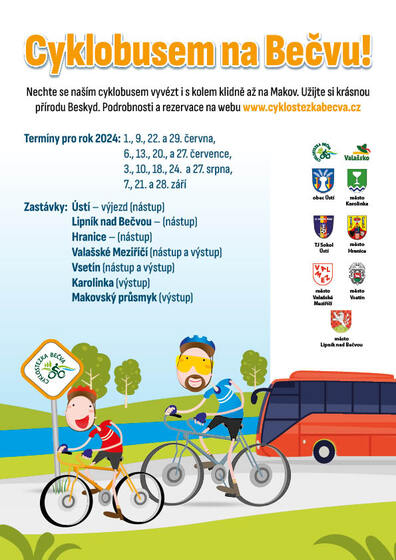 Cyklobusová sezóna ve ZK odstartuje 1. května 2024, další info Cyklostezka Bečva