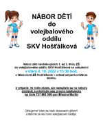 Plakát události NÁBOR DĚTÍ do VOLEJBALOVÉHO ODDÍLU SKV Hošťálková