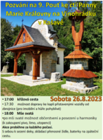 Plakát události 9. pouť ke cti Panny Marie Královny na Vinohrádku v Kašavě