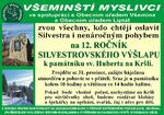 Plakát události 12. Silvestrovský výšlap k památníku sv. Huberta na Kršli - FOTO