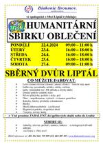 Plakát události Humanitární sbírka oblečení Liptál