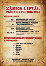 Plakát události Zámek Liptál - Plán akcí pro rok 2024