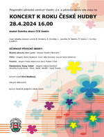 Plakát události Koncert k Roku české hudby, Vsetín, kostel Dolního sboru ČCE
