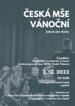 Plakát události Koncert v kostele ČCE Liptál - J. J. Ryba - Česká mše vánoční - FOTO, VIDEO