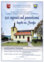 Plakát události 20. Výročí posvěcení kaple sv. Josef v Bystřice pod Lopeníkem