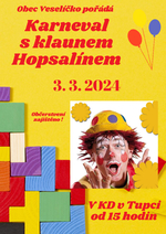 Plakát události Karneval s klaunem Hopsalínem