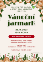 Plakát události Vánoční jarmark  v Kulturním domě v Tupci