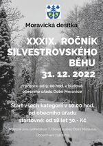 Plakát události „Moravická desítka“ XXXIX. ročník silvestrovského běhu 31.12.2022