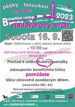 Plakát události Benefiční výstup na Javorový vrch pro Nadační fond Jonášek 16. 9. 2023