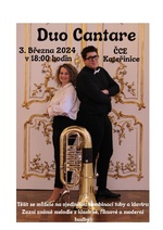 Plakát události Koncert Duo Cantare 3.3.2024   ČCE Kateřinice