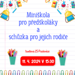 Plakát události Miniškola pro předškoláky