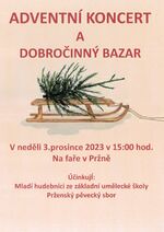 Plakát události Adventní koncert a dobročinný bazar