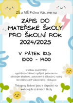 Plakát události Zápis dětí do Mateřské školy
