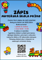 Plakát události Zápis dětí do Mateřské školy