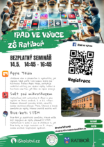 Plakát události POZVÁNKA na druhý vzdělávací seminář – iPad ve výuce…