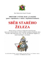 Plakát události Sběr starého železa - SDH Všeradov