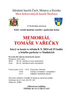 Plakát události Hasičská soutěž - memoriál Tomáše Vařečky 2024
