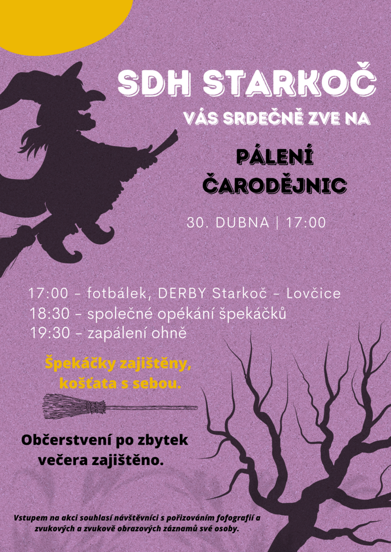 Plakát Starkoč: Pálení čarodějnic