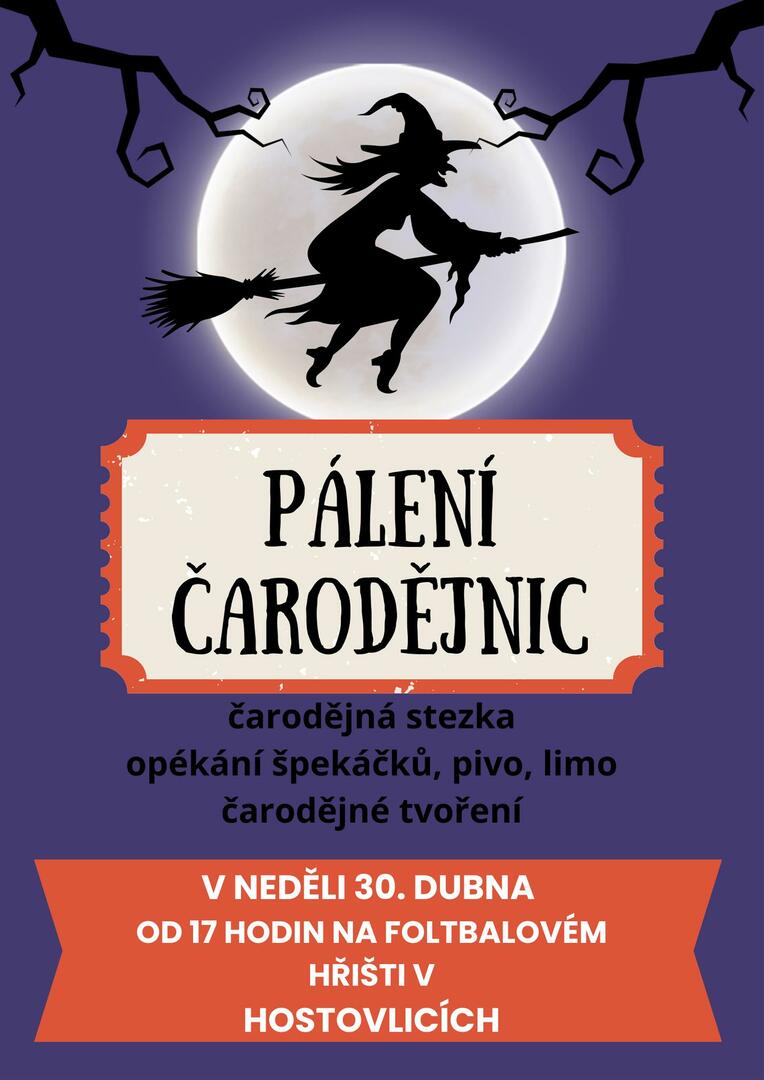 Plakát Hostovlice: Pálení čarodějnic