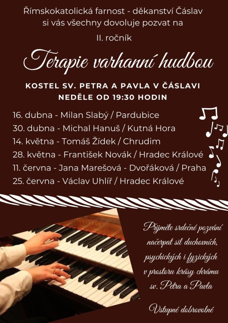 Plakát Čáslav: Terapie varhanní hudbou