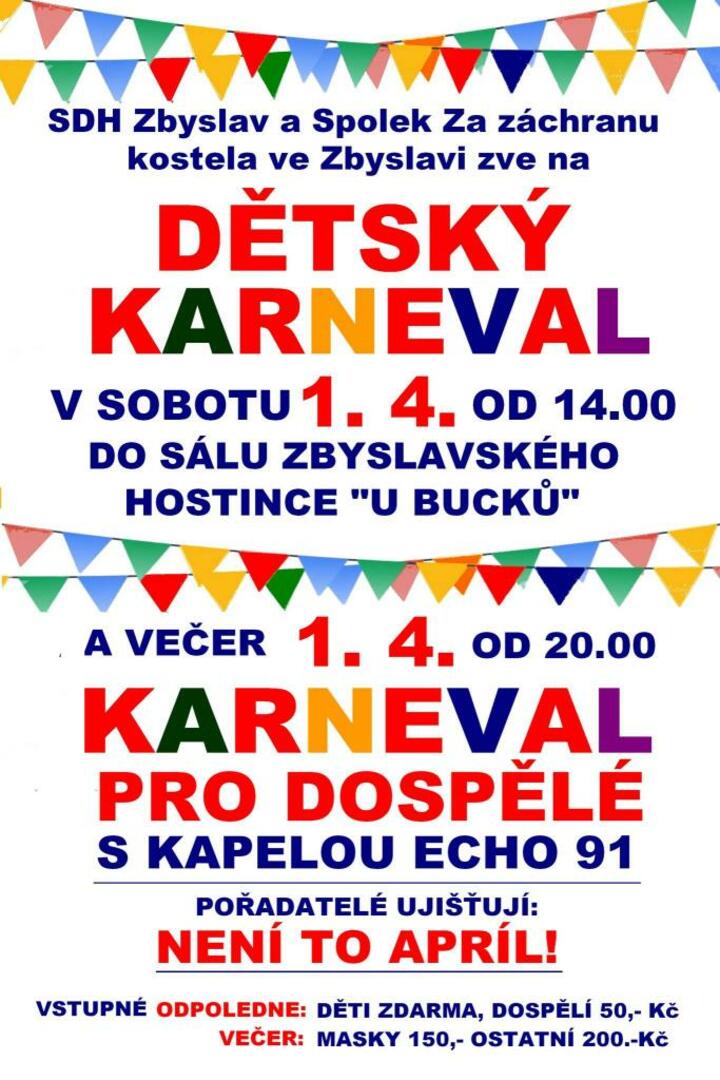 Plakát Karneval ve Zbyslavi