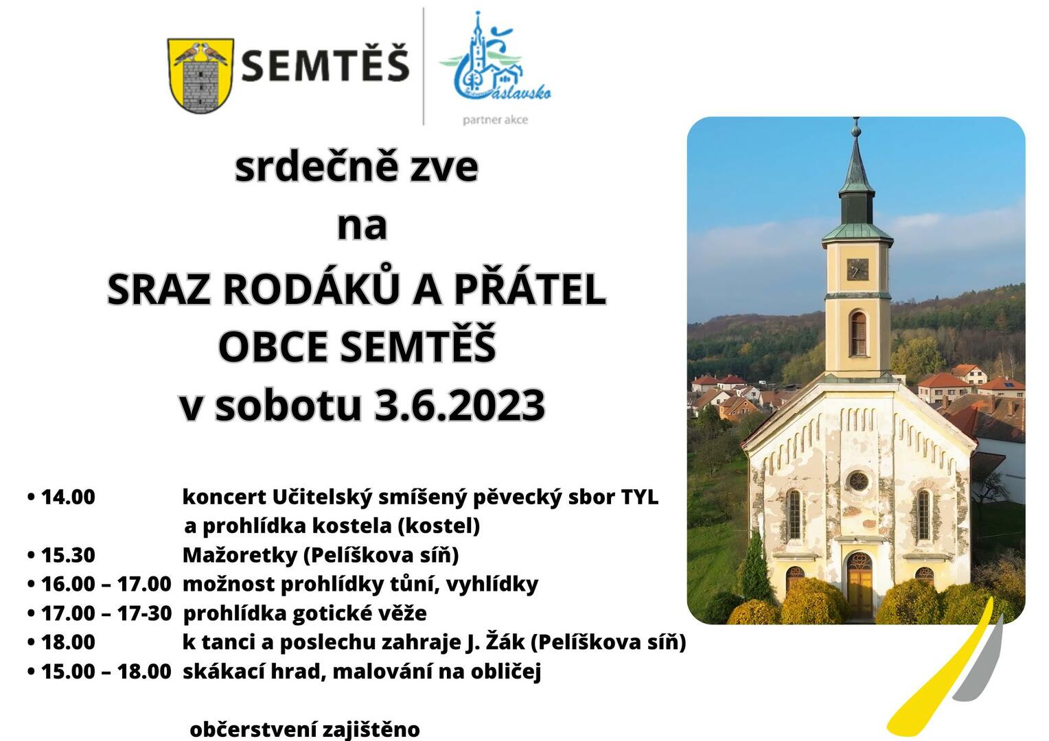 Plakát Semtěš: Sraz rodáků a přátel obce Semtěš