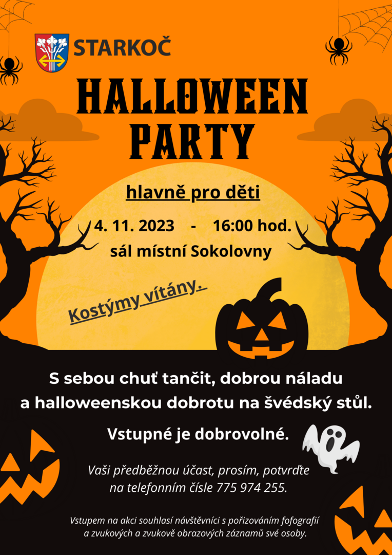 Plakát Starkoč: Halloween party hlavně pro děti