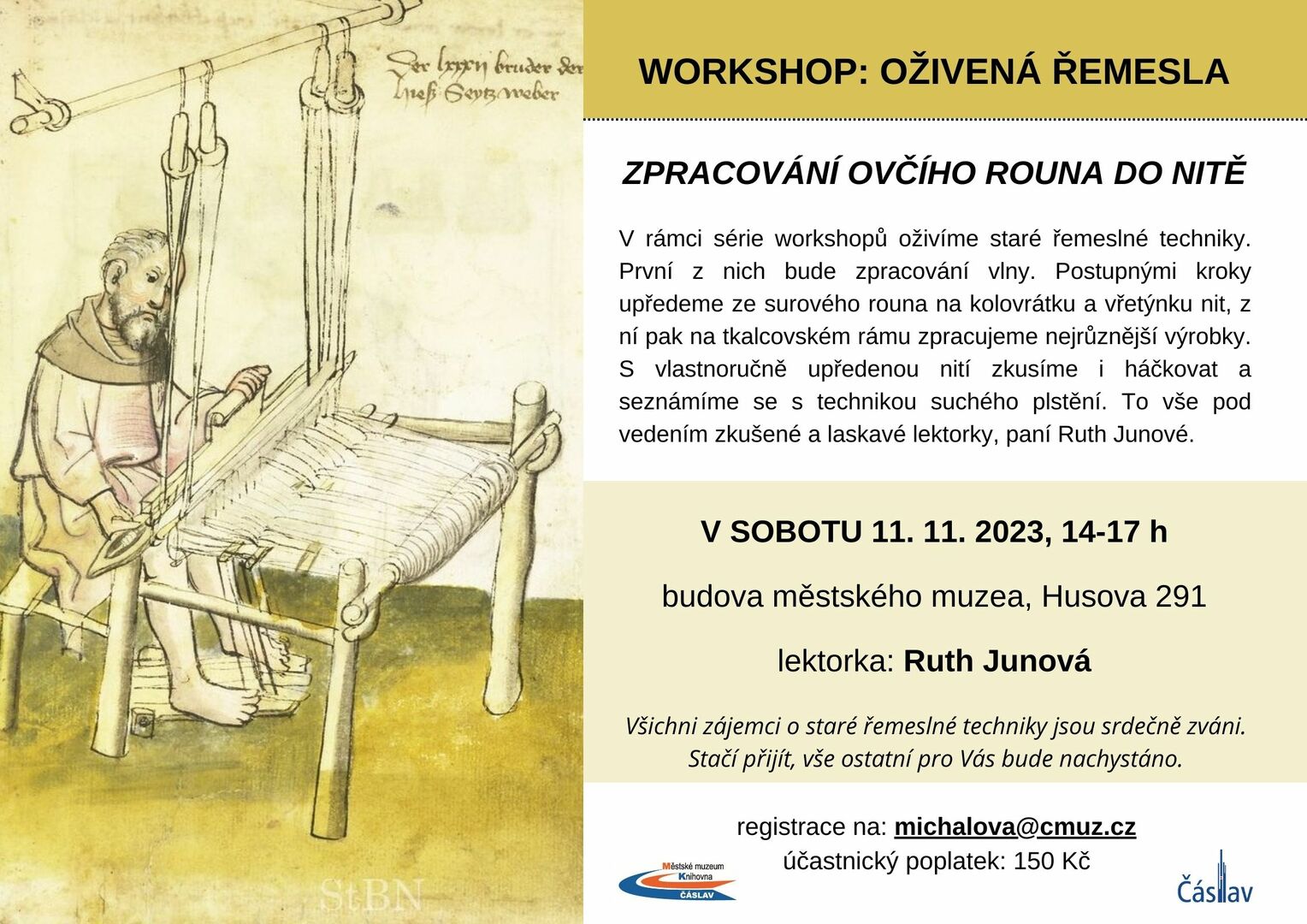 Plakát Čáslav: Workshop: Oživená řemesla