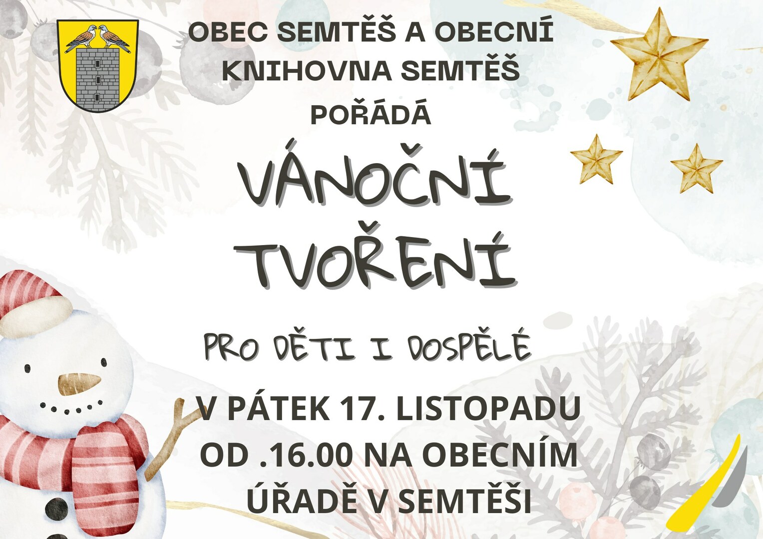 Plakát Semtěš: Vánoční tvoření pro děti i dospělé