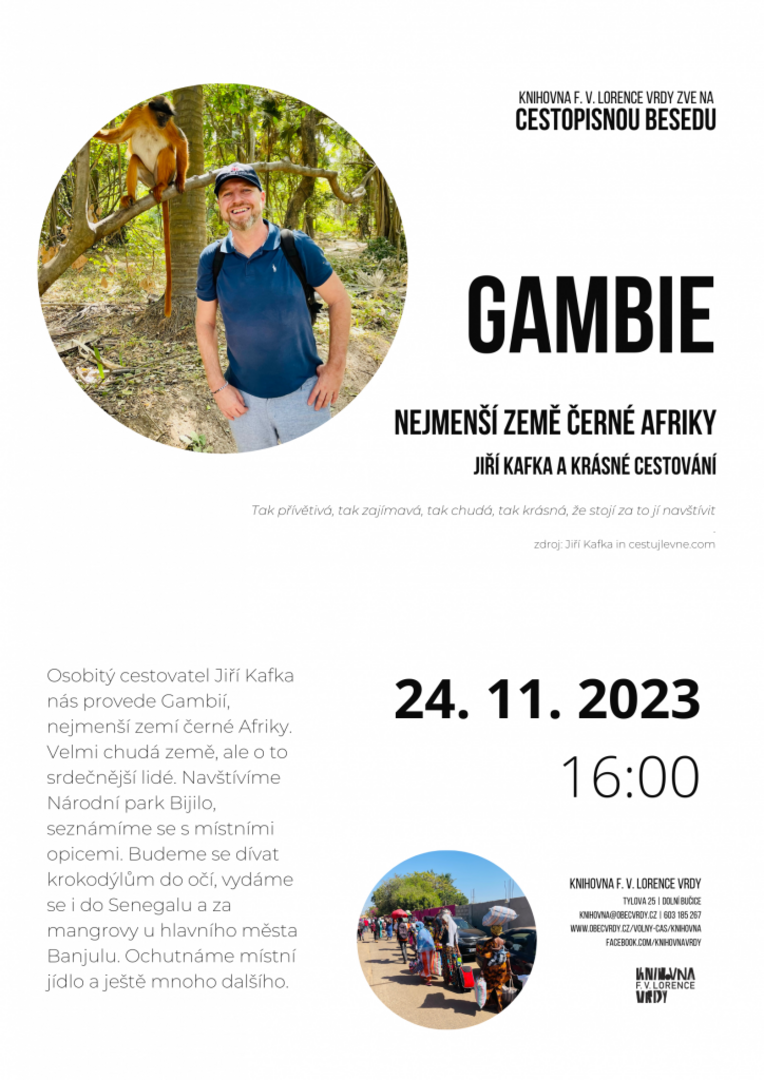 Plakát Vrdy: Cestopisná beseda - Gambie