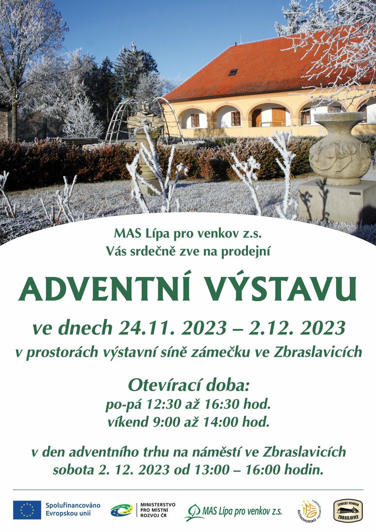 Plakát Zbraslavice: Adventní výstava