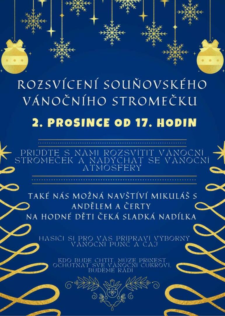 Plakát Souňov: Rozsvícení vánočního stromečku