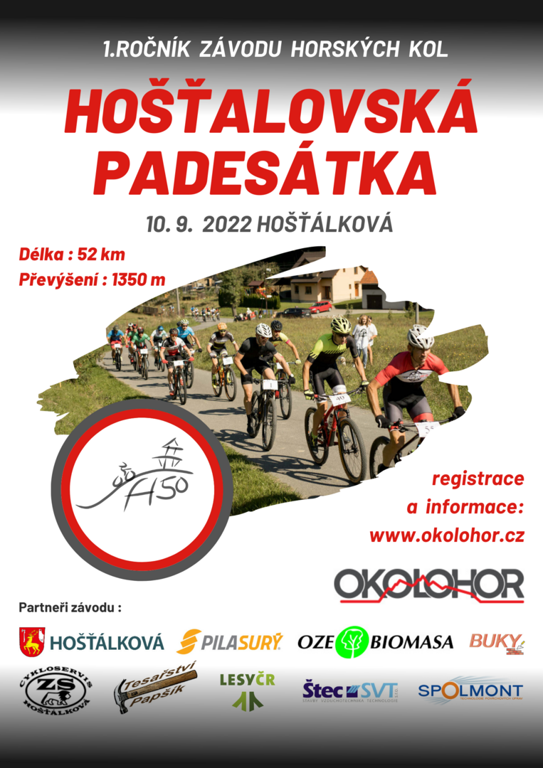 Plakát HOŠŤALOVSKÁ PADESÁTKA - 1. ročník