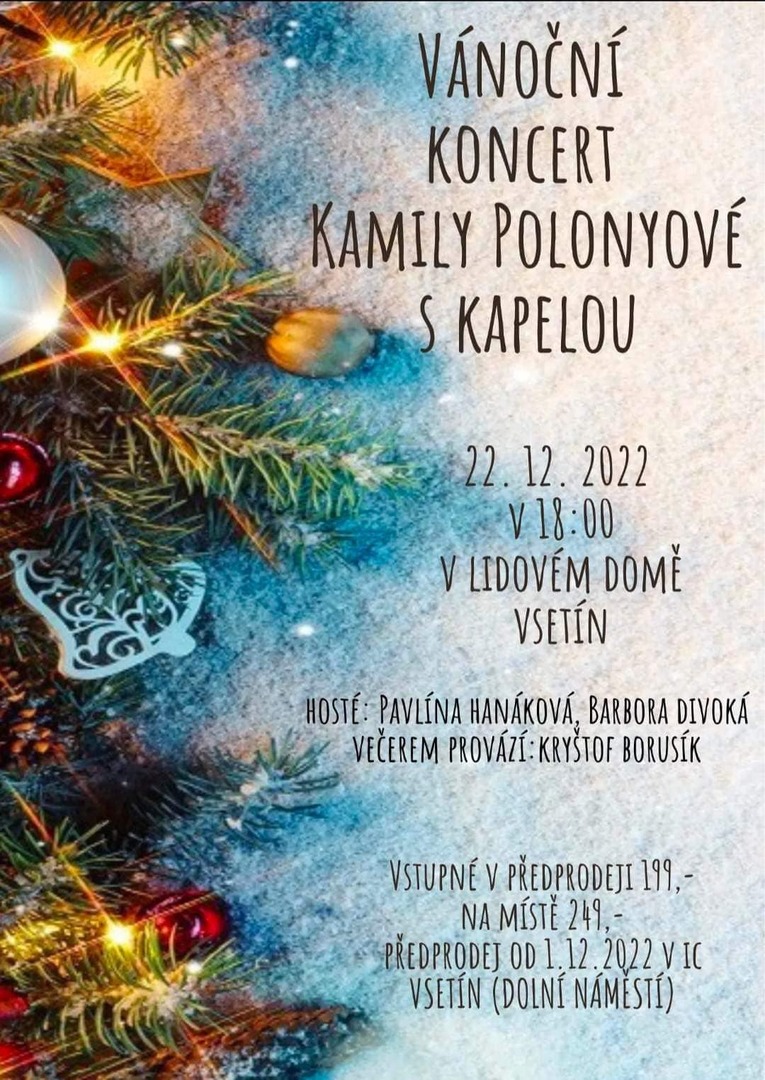 Plakát VÁNOČNÍ KONCERT KAMILY POLONYOVÉ S KAPELOU