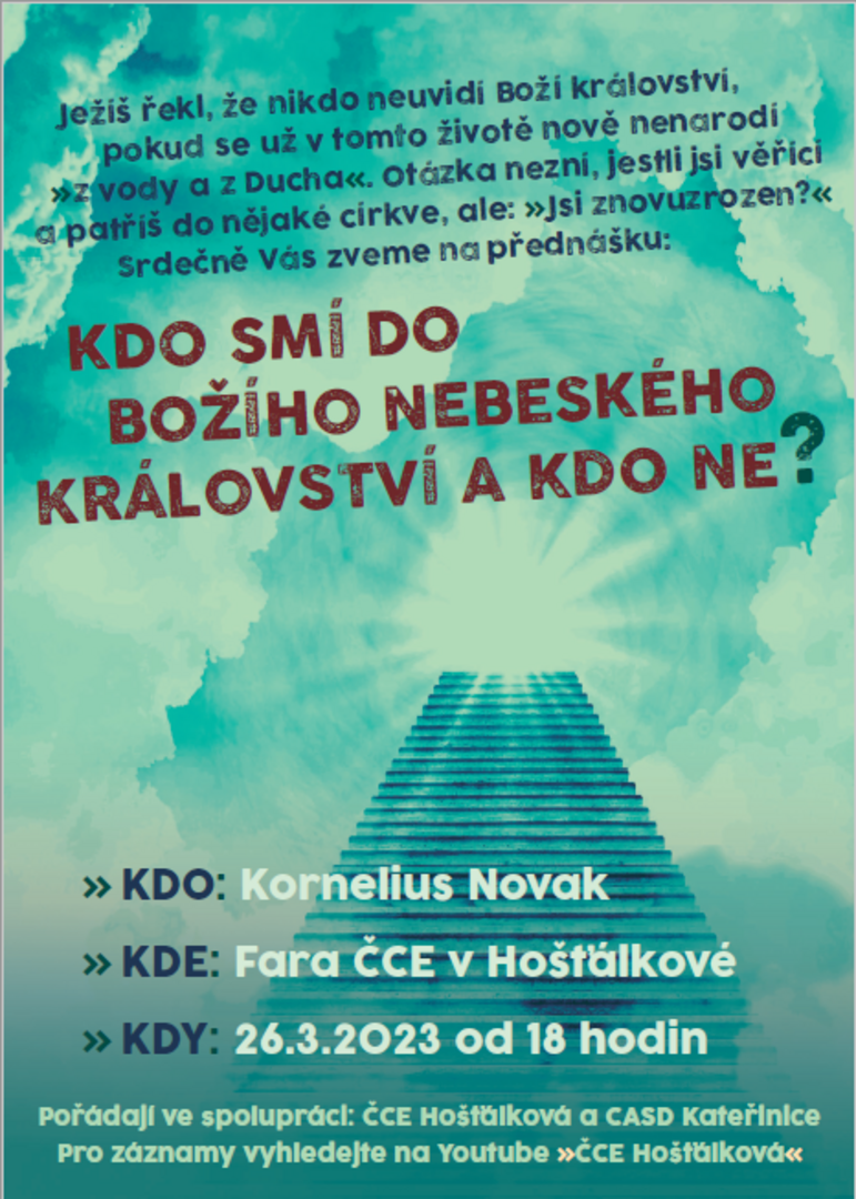 Plakát PŘEDNÁŠKA - KORNELIUS NOVAK