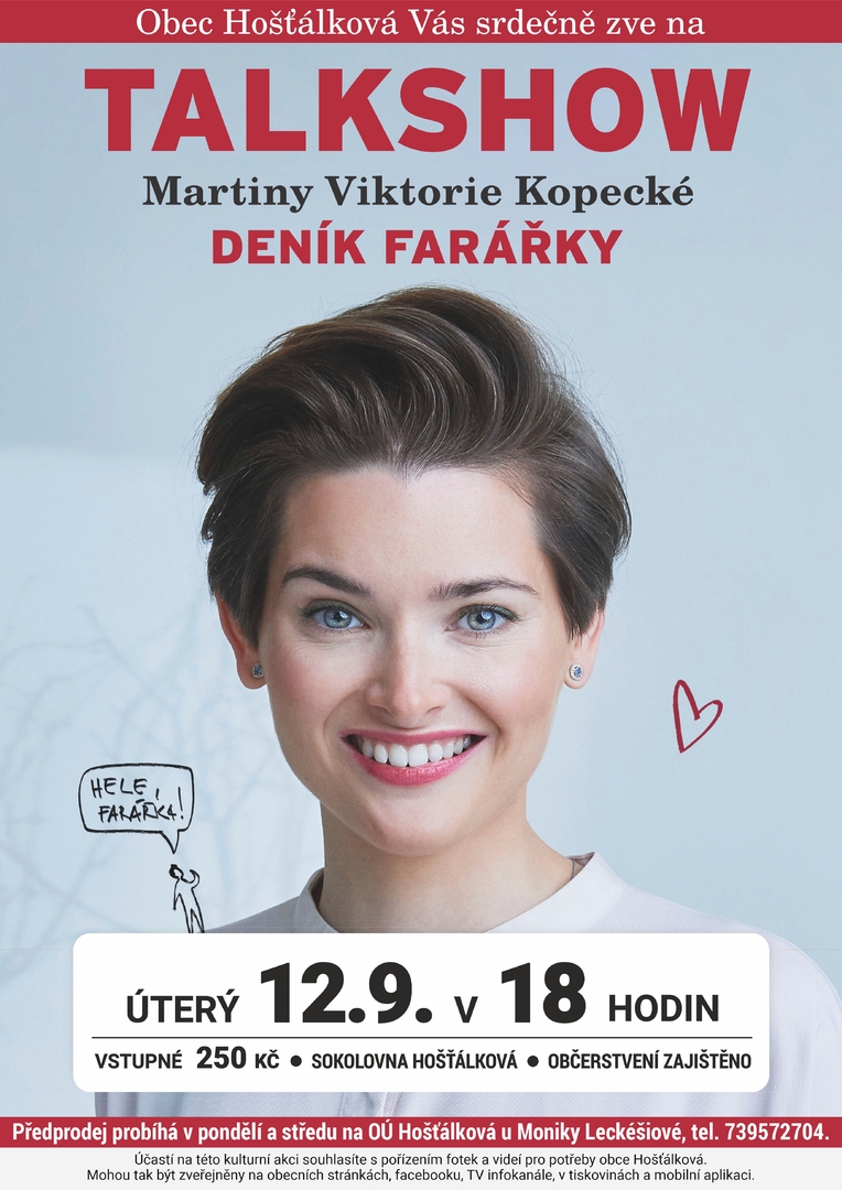 Plakát TALK SHOW - Martiny Viktorie Kopecké DENÍK FARÁŘKY