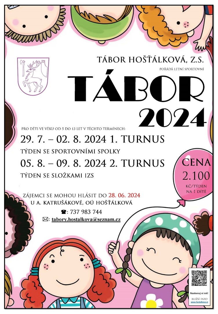 Plakát LETNÍ TÁBOR 2024 - I. TURNUS