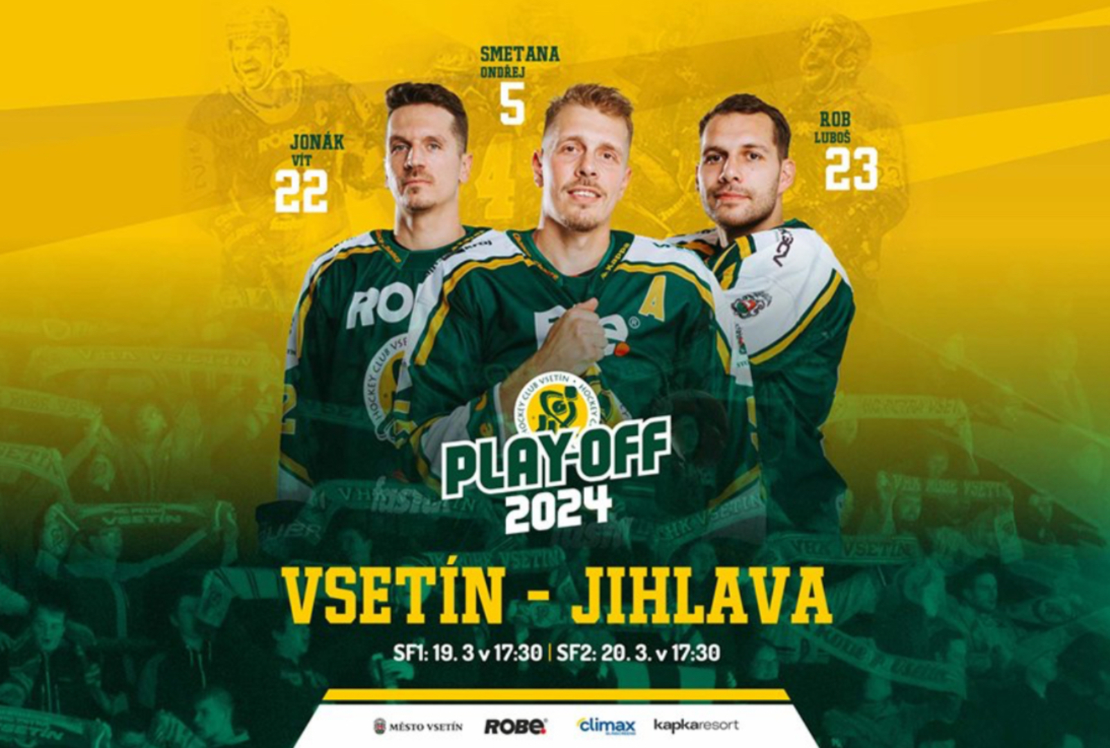 Plakát Startuje hokejové semifinále Vsetín - Jihlava