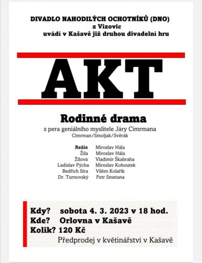 Plakát Divadlo nahodilých ochotníků (DNO) z Vizovic