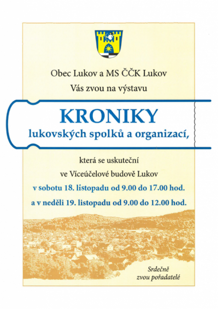 Plakát Kroniky lukovských spolků a organizací
