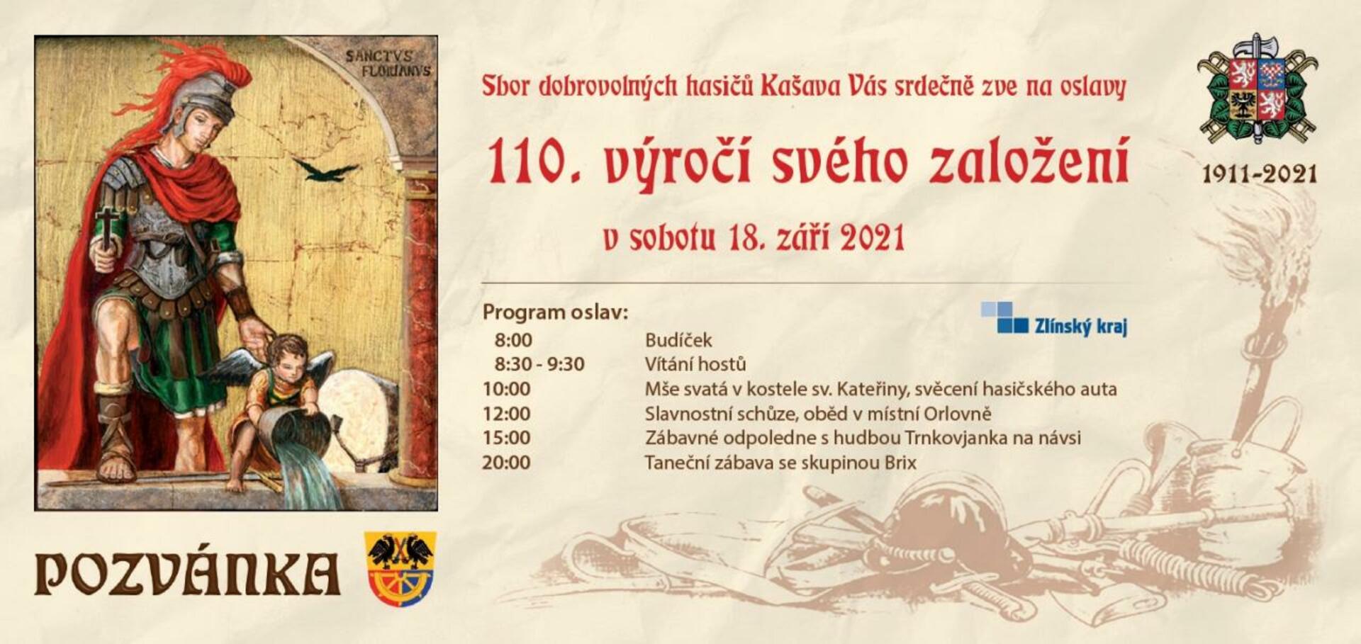 Plakát 110 let SDH Kašava