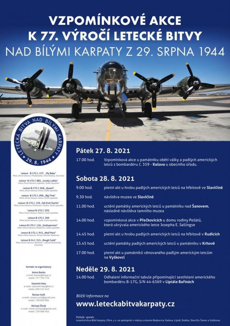 Plakát Pietní akce k 77. výročí letecké bitvy