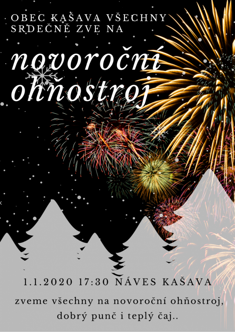 Plakát Novoroční setkání s ohňostrojem