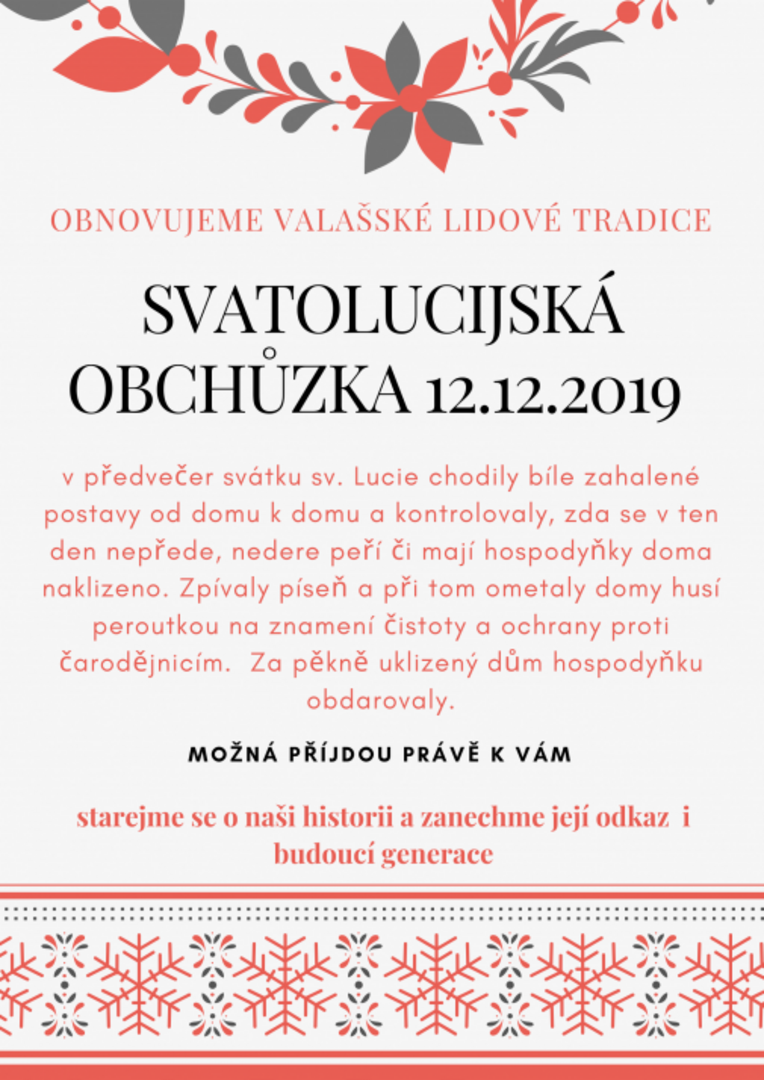 Plakát Svatolucijská obchůzka
