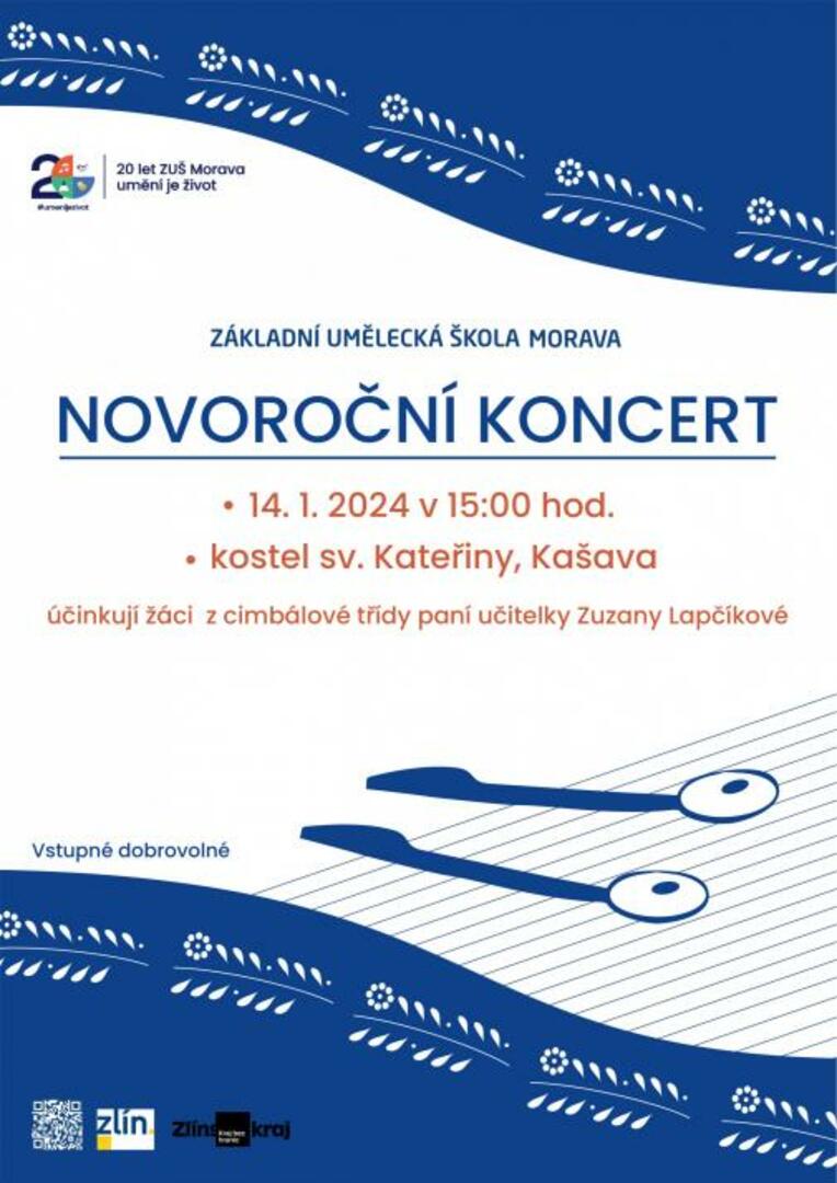 Plakát ZUŠ Morava – Novoroční koncert