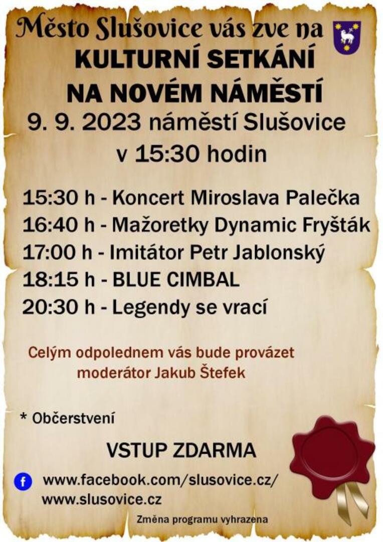 Plakát Kulturní setkání na novém náměstí Slušovice