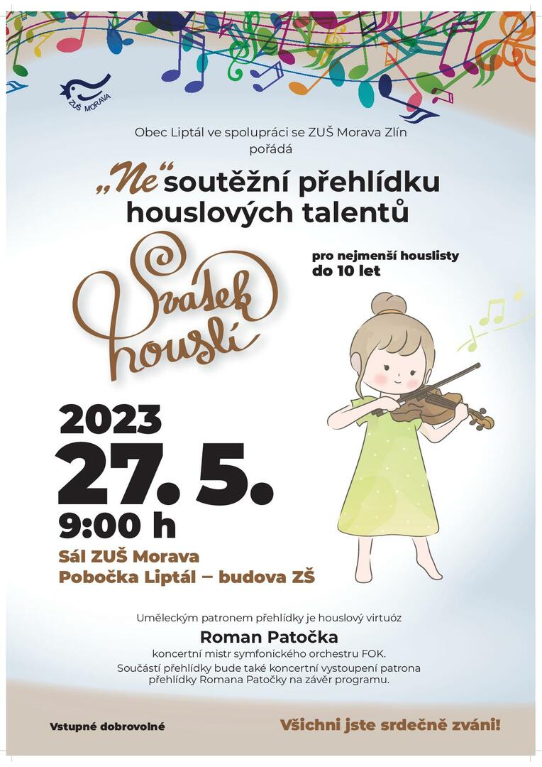Plakát Svátek houslí v Liptále - ZUŠ Morava - FOTO