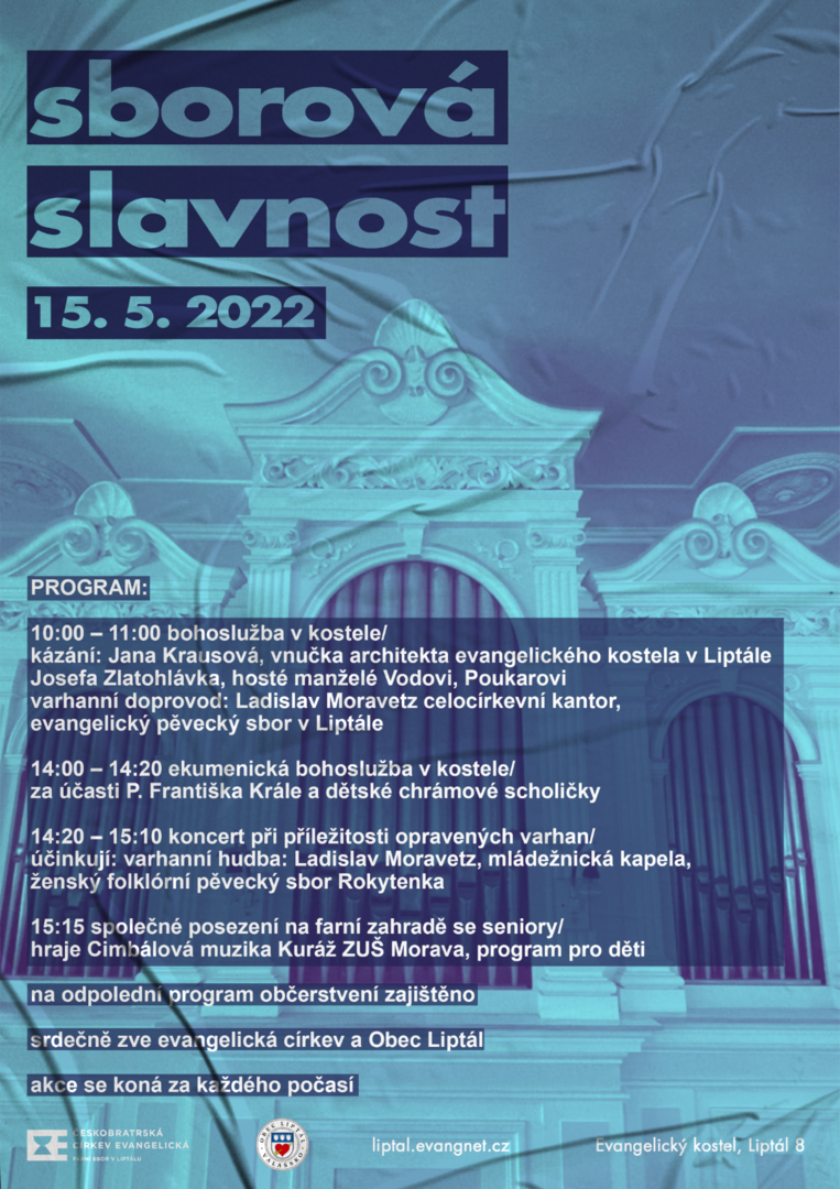 Plakát Sborová slavnost ČCE Liptál 15.5.2022 - foto